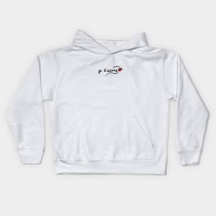 hand written je t`aime Kids Hoodie